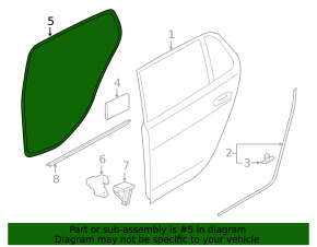 Door seal rear right VW Golf 15-21