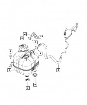 Expansion tank cooling Chrysler 200 15-17 with cap