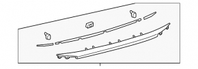 Lexus ES300h ES350 trunk lid molding, 13-15 chrome, for camera