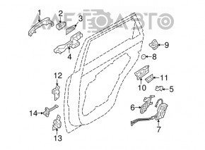 Upper rear left door hinge for Kia Sorento 10-15