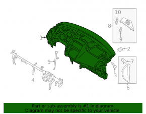 Torpedo front panel without AIRBAG Mitsubishi Eclipse Cross 18-24 without projection