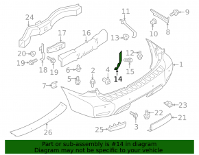 Right rear bumper reinforcement fang for Infiniti QX56 QX80 10-20