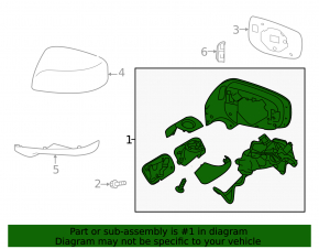 Side mirror left Subaru XV Crosstrek 18-23