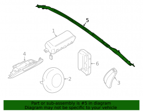 Left side curtain airbag for Ford Mustang mk6 2015-2017 coupe