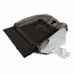 Ford Mustang mk6 15-23 driver's seat back upholstery, black leather, wrinkled