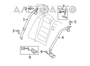 Seat belt rear center Mazda 6 18-21 black