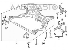 Front right subframe fang Mazda CX-5 17-24