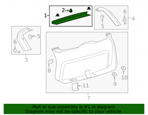 Upper tailgate trim for Lincoln Corsair 20-26