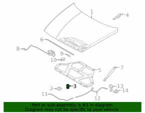 Front right hood bumper Kia Forte 19-24