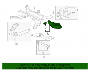 Lower control arm under spring rear right GMC Terrain 10-17