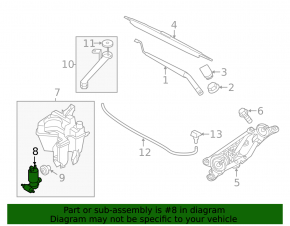 Nissan Juke 11-17 Windscreen Washer Motor