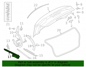 Left trunk lid actuator for Audi A6 C8 19-23 with bracket
