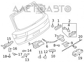 Left tailgate actuator for Audi Q7 16-25
