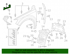 Front fender bracket left upper Audi Q8 19-25