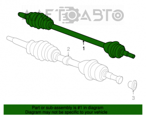 Drive axle shaft front left Chrysler 200 11-14 2.4 4-speed, rusty, torn boot