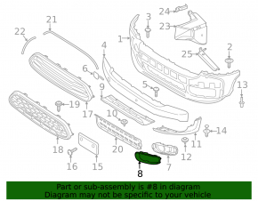 Left front bumper grille molding for Mini Cooper Countryman F60 17-20 chrome