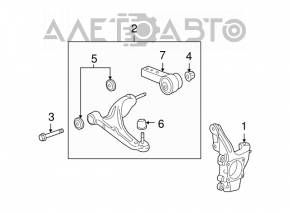 Lower control arm, front left, Acura MDX 07-13