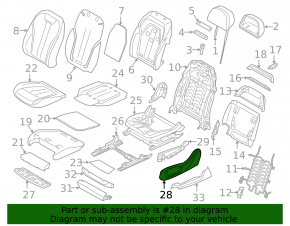 Side trim passenger seat right BMW 5 G30 17-23 black