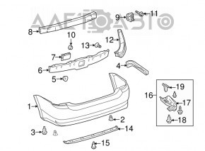 Right rear bumper mount for Toyota Prius 2009-2010