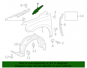 Windscreen wiper seal right Lexus RX350 RX450h 10-15