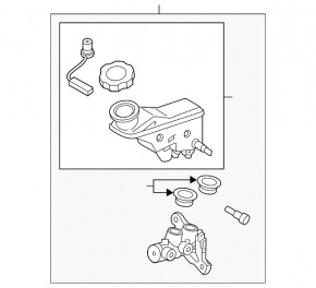 Master brake cylinder with reservoir Hyundai Tucson 16-21 with cover