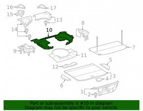 Trunk trough flooring Lexus NX200t NX300 15-21 black
