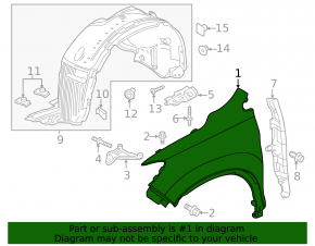 Front right fender Honda Pilot 16-21