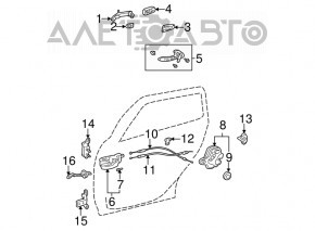 Door hinge upper rear right Toyota Corolla e12 02-06 5d 4d