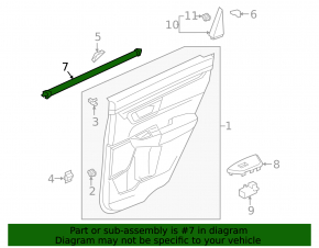 Honda CRV 17-22 inner rear right door glass seal
