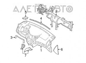 Dashboard front panel without AIRBAG Hyundai Sonata 11-15 gray