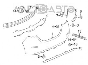 Rear bumper reinforcement fang right Nissan Leaf 18-