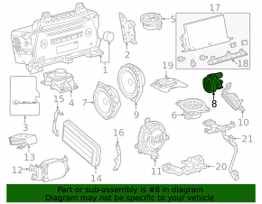 Left dashboard tweeter speaker for Toyota Venza 21-24