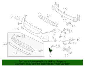 Front right fog light frame Kia Forte 19-21 structure
