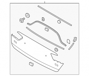 Kia Optima 16-20 trunk lid trim for license plate