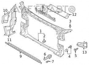 Radiator deflector right Audi A5 F5 18- 2.0T