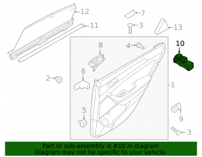 Rear left window lift control Hyundai Sonata 15-19 black, with heating button