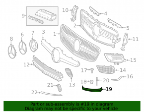 Front bumper cover left Mercedes GLA 18-19 AMG pkg