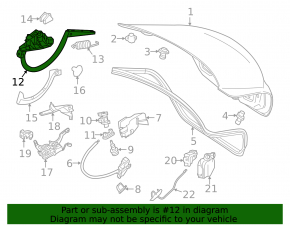 Trunk lid hinge left Mercedes C-class W205 15-21