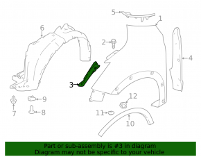 Front left fender bracket for Nissan Kicks 18-25