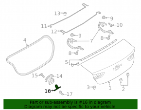 Mazda 3 19-4d trunk lid lock counter part