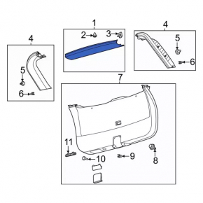 Upper Trunk Door Trim Ford Escape MK4 20-24