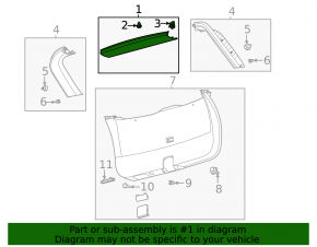 Upper trunk door trim Ford Escape MK4 20 - black, scratch