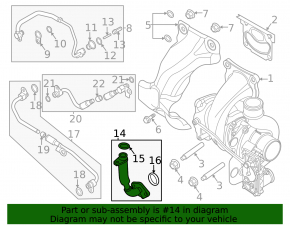 Lincoln Corsair 20-22 2.3 Turbocharger Oil Drain Pipe