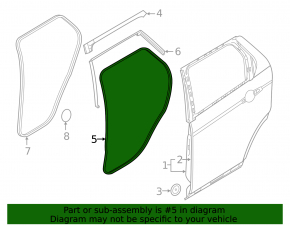 Rear left door seal for Land Rover Discovery Sport 17-23