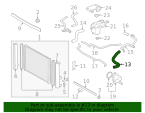 Upper cooling hose Lexus CT200h 11-17