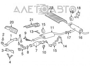 Rear left muffler bracket Lexus RX350 16-22