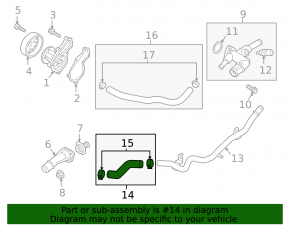 Cooling pipe lower Hyundai Tucson 16-21 2.0 assembled 2 parts with quick release