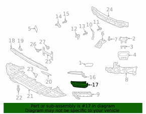 Fog light frame left Volvo V90 17-20 usa T5, T6 structure