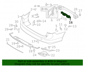 Rear bumper mount central Volvo V90 17-22 usa without towbar