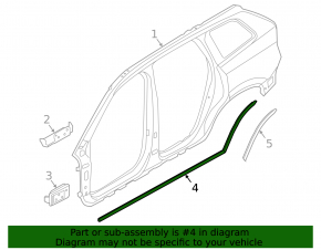 Door seal on the threshold left Volvo XC60 18-23